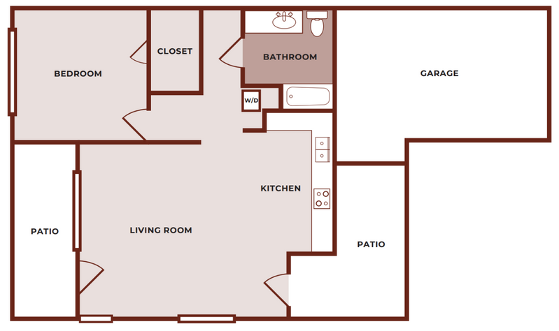 One Bedroom Cottage 865 SF One Bedroom Cottage 865 SF